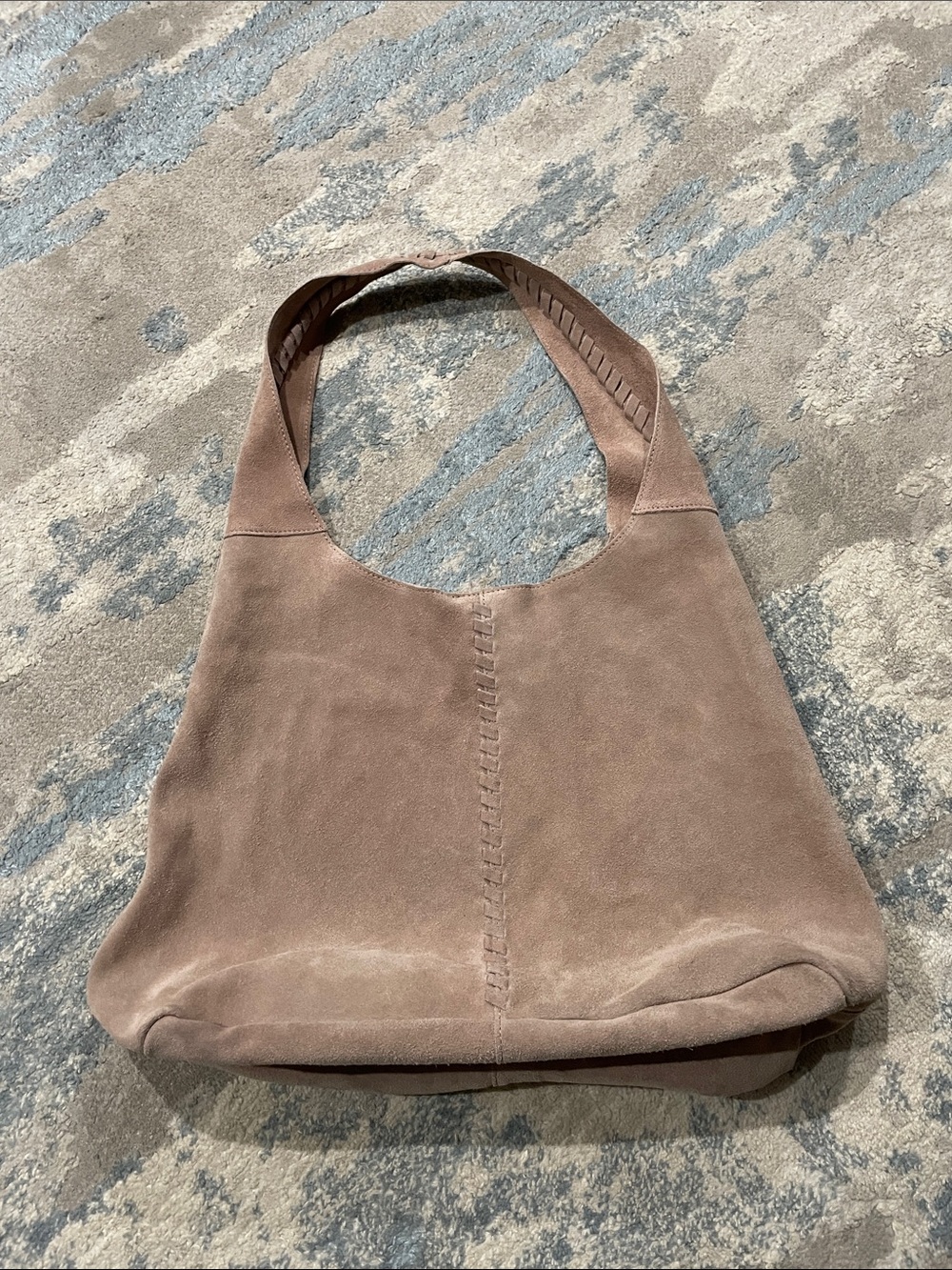 Haute Hippie Tan Boho Large Slouchy Hobo Tote Bag 100% Suede Leather - Picture 4 of 10